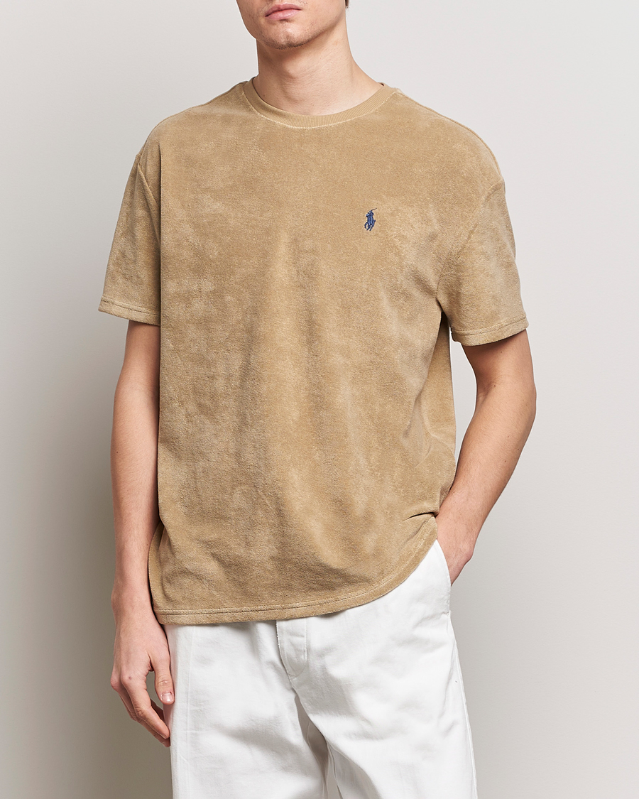 Herre | T-Shirts | Polo Ralph Lauren | Terry Cotton T-Shirt Coastal Beige