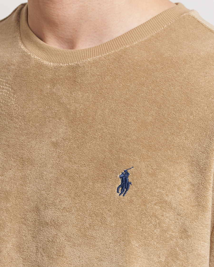 Herre | T-Shirts | Polo Ralph Lauren | Terry Cotton T-Shirt Coastal Beige