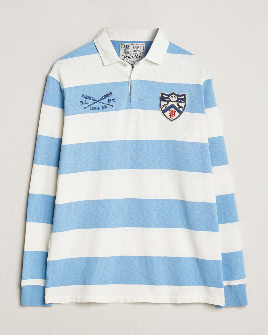 Herre | Trøjer | Polo Ralph Lauren | Jersey Striped Rugger Powder Blue/Nevis