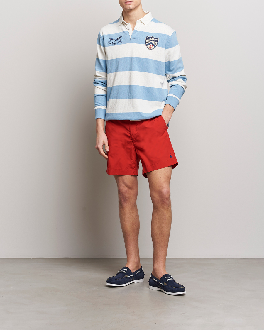 Herre | Trøjer | Polo Ralph Lauren | Jersey Striped Rugger Powder Blue/Nevis