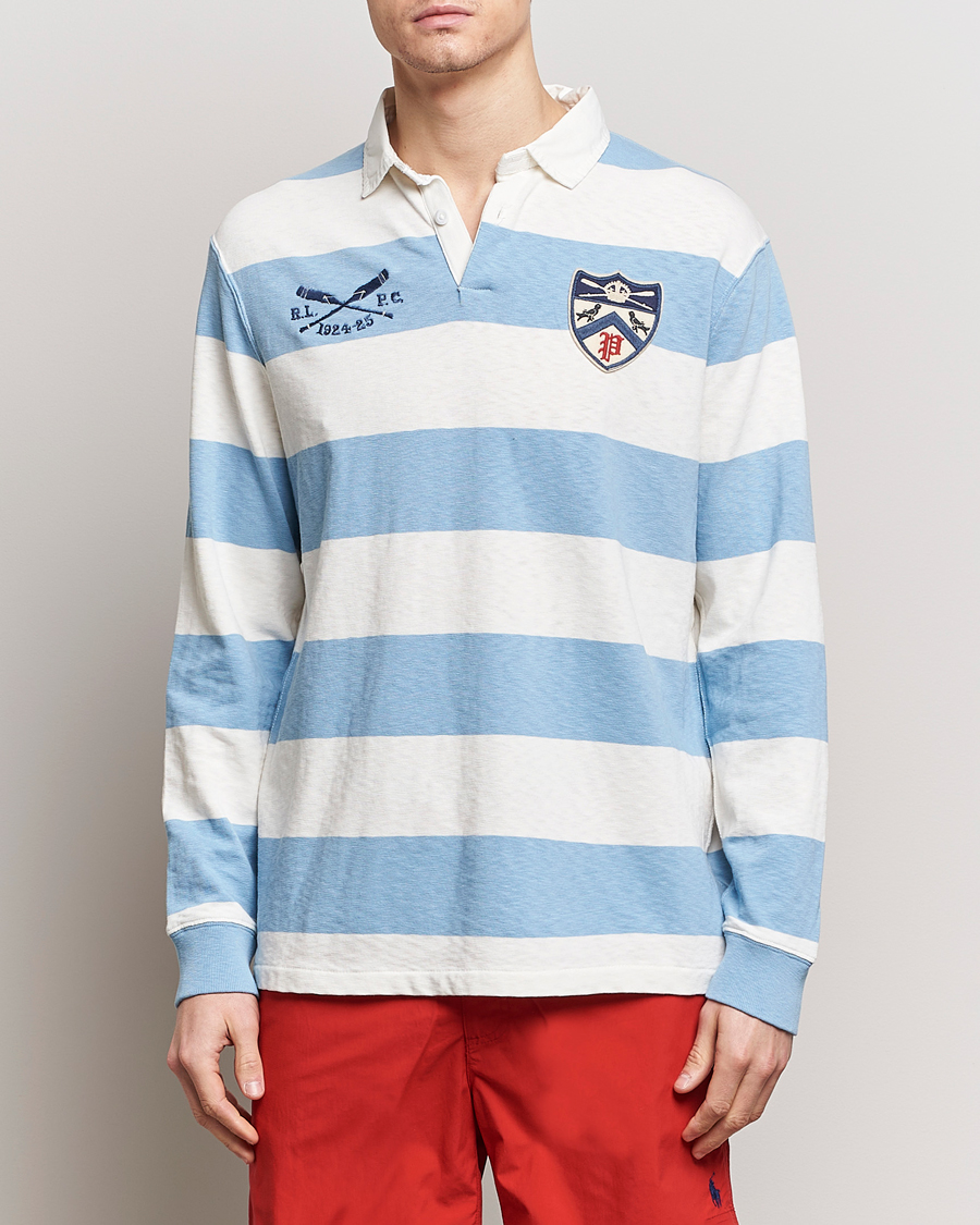 Herre | Trøjer | Polo Ralph Lauren | Jersey Striped Rugger Powder Blue/Nevis