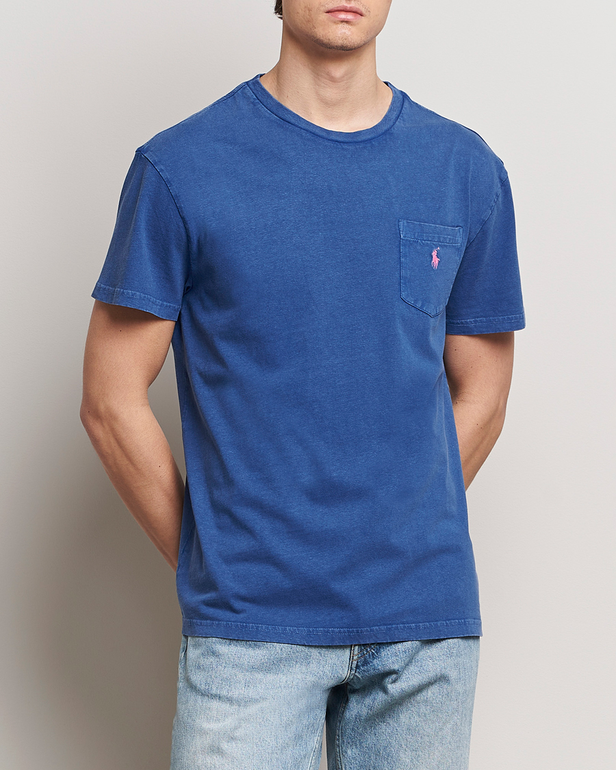 Herre | Kortærmede t-shirts | Polo Ralph Lauren | Cotton Linen Crew Neck T-Shirt Beach Royal