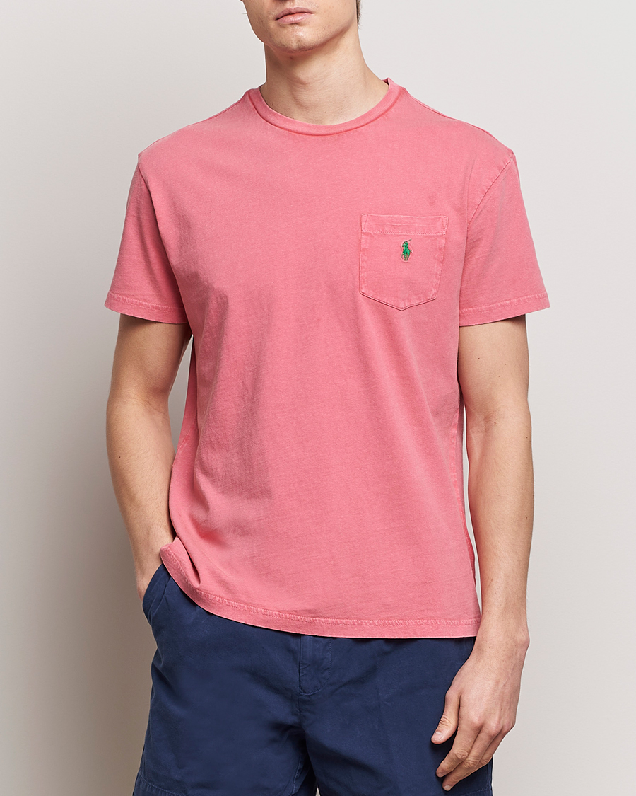 Herre | Kortærmede t-shirts | Polo Ralph Lauren | Cotton Linen Crew Neck T-Shirt Pale Red