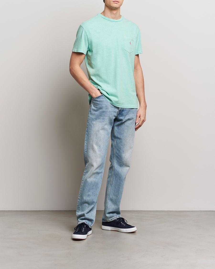 Herre | Lojalitetstilbud | Polo Ralph Lauren | Cotton Linen Crew Neck T-Shirt Celadon