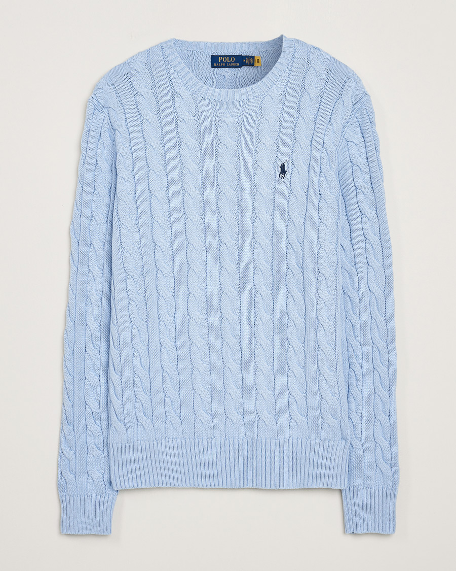 Herre | Trøjer | Polo Ralph Lauren | Cotton Cable Pullover Blue Hyacinth