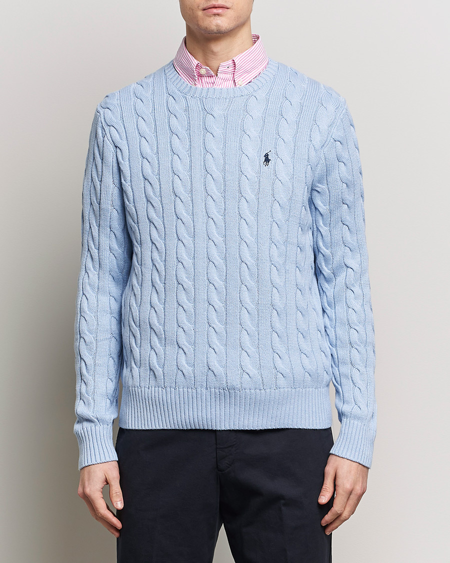 Herr | Pullover rundhals | Polo Ralph Lauren | Cotton Cable Pullover Blue Hyacinth
