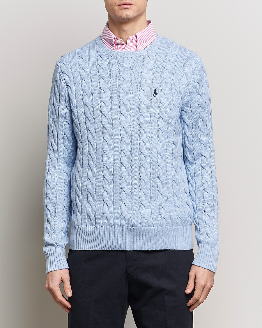 Herre | Stilsegment Casual Classics | Polo Ralph Lauren | Cotton Cable Pullover Blue Hyacinth