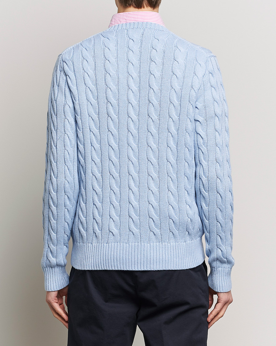 Herre | Trøjer | Polo Ralph Lauren | Cotton Cable Pullover Blue Hyacinth