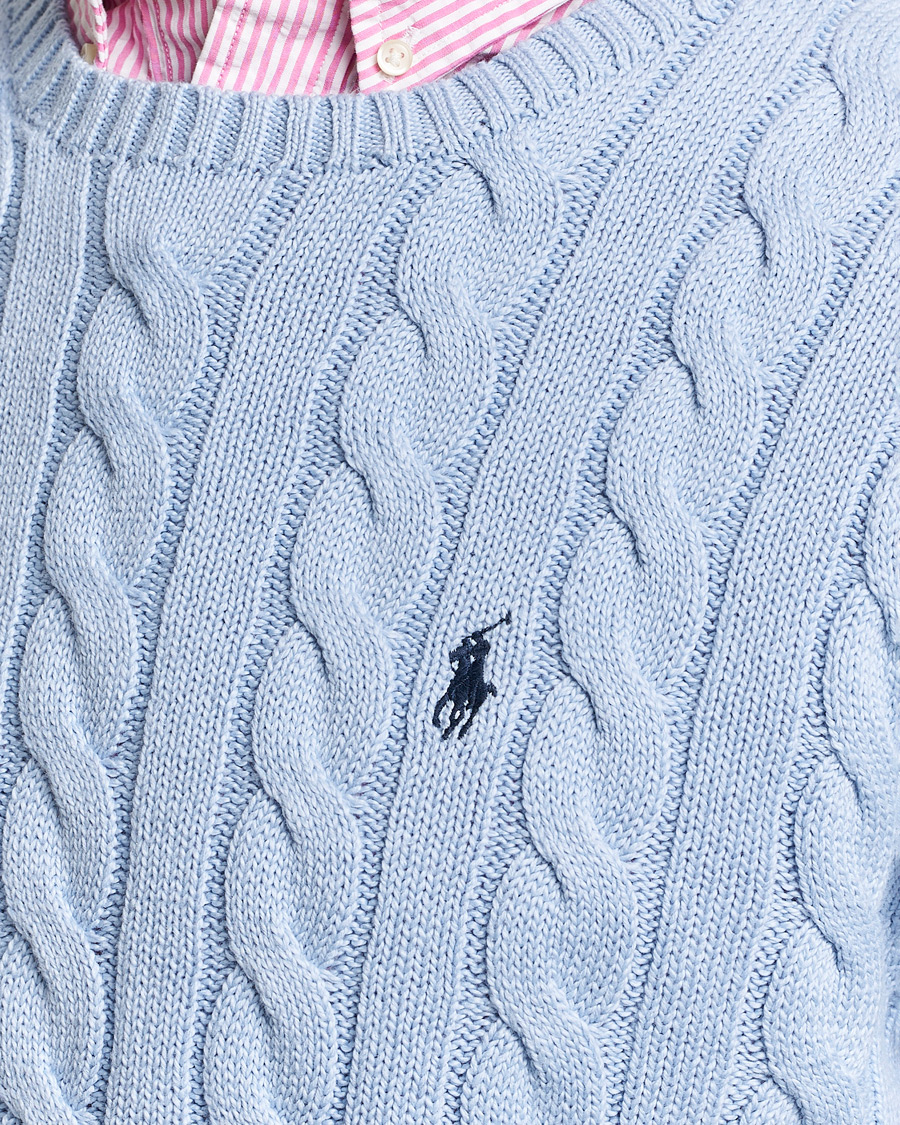 Herre | Trøjer | Polo Ralph Lauren | Cotton Cable Pullover Blue Hyacinth