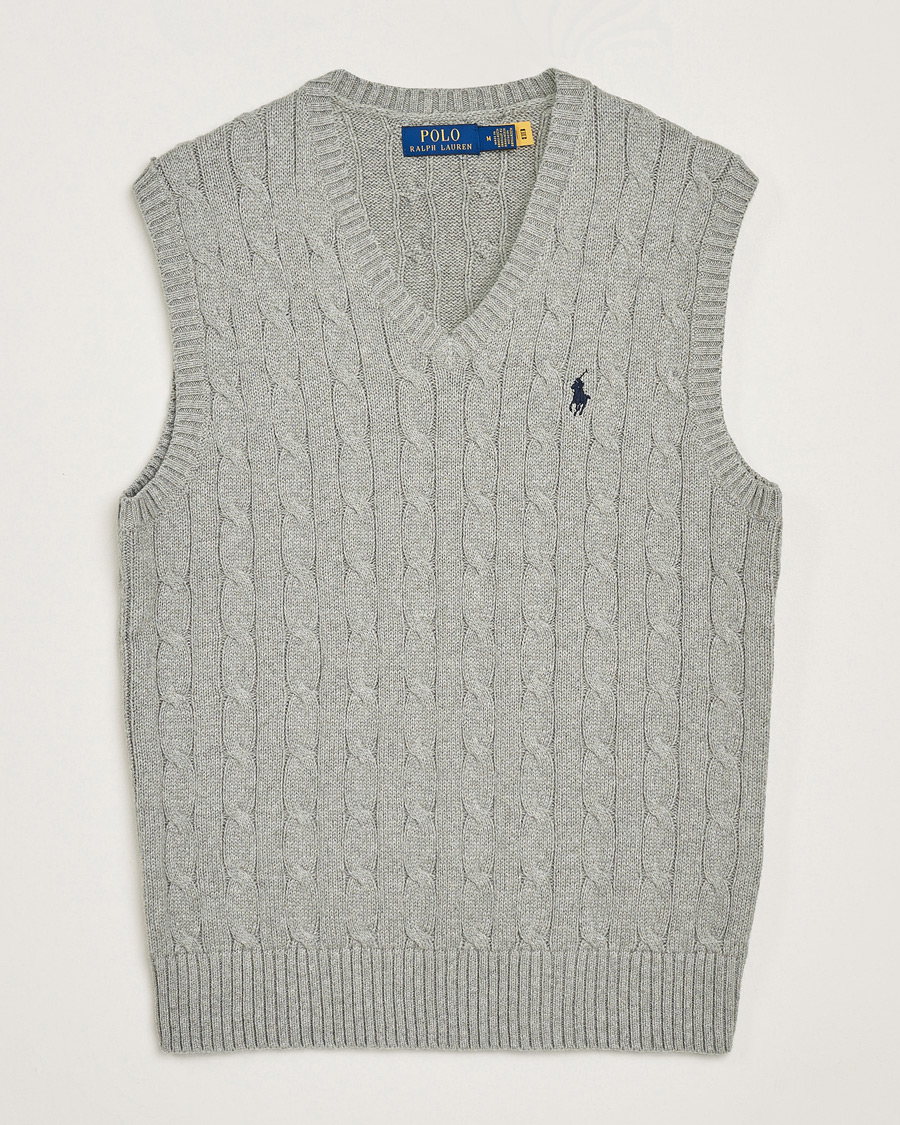 Herre | Trøjer | Polo Ralph Lauren | Cotton Cable Vest Fawn Grey Heather