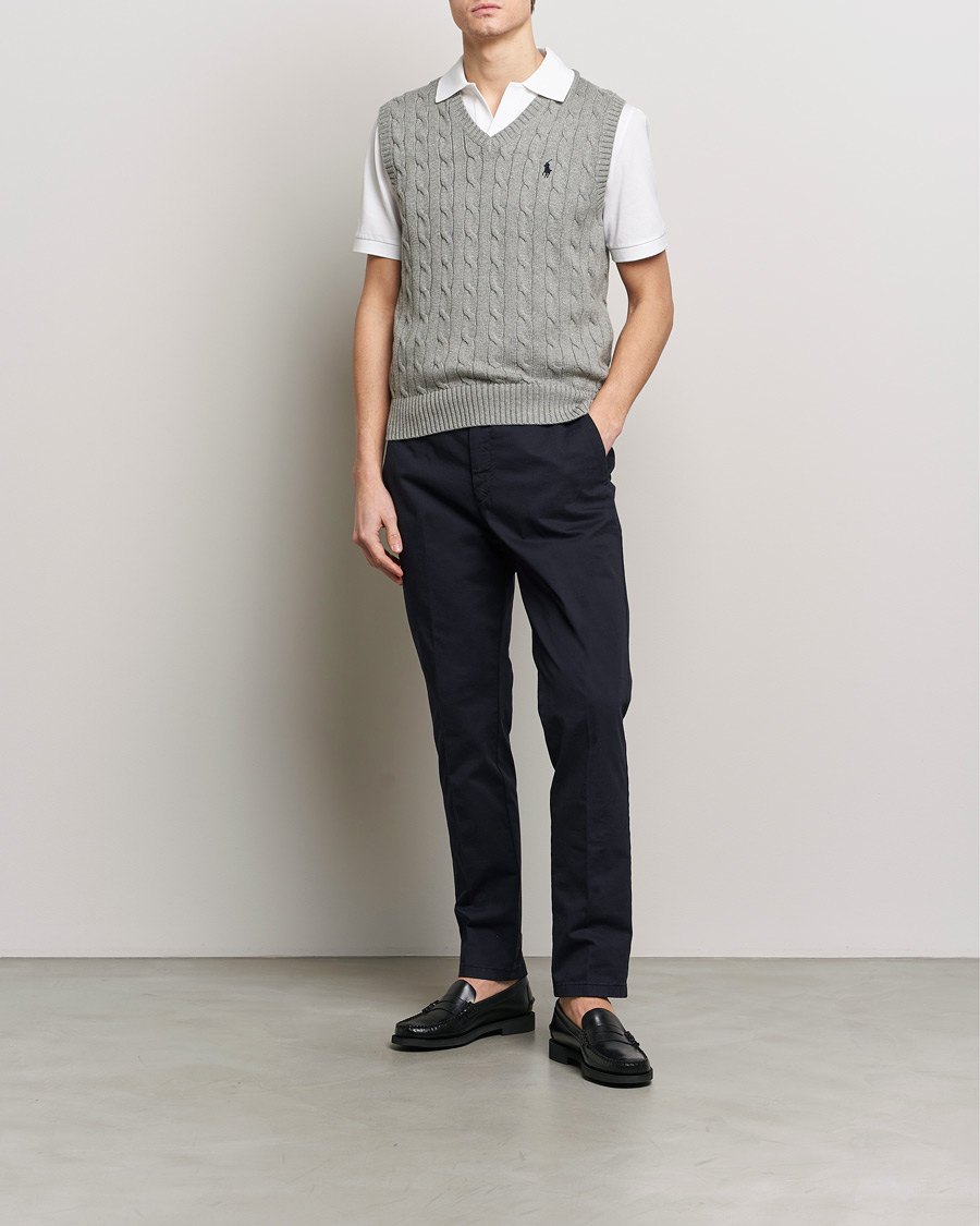 Herre | Trøjer | Polo Ralph Lauren | Cotton Cable Vest Fawn Grey Heather