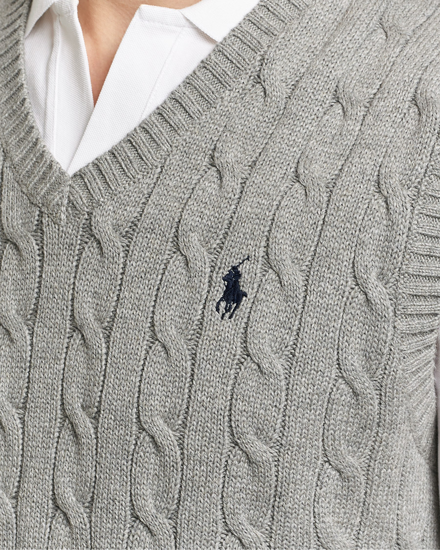 Herre | Trøjer | Polo Ralph Lauren | Cotton Cable Vest Fawn Grey Heather