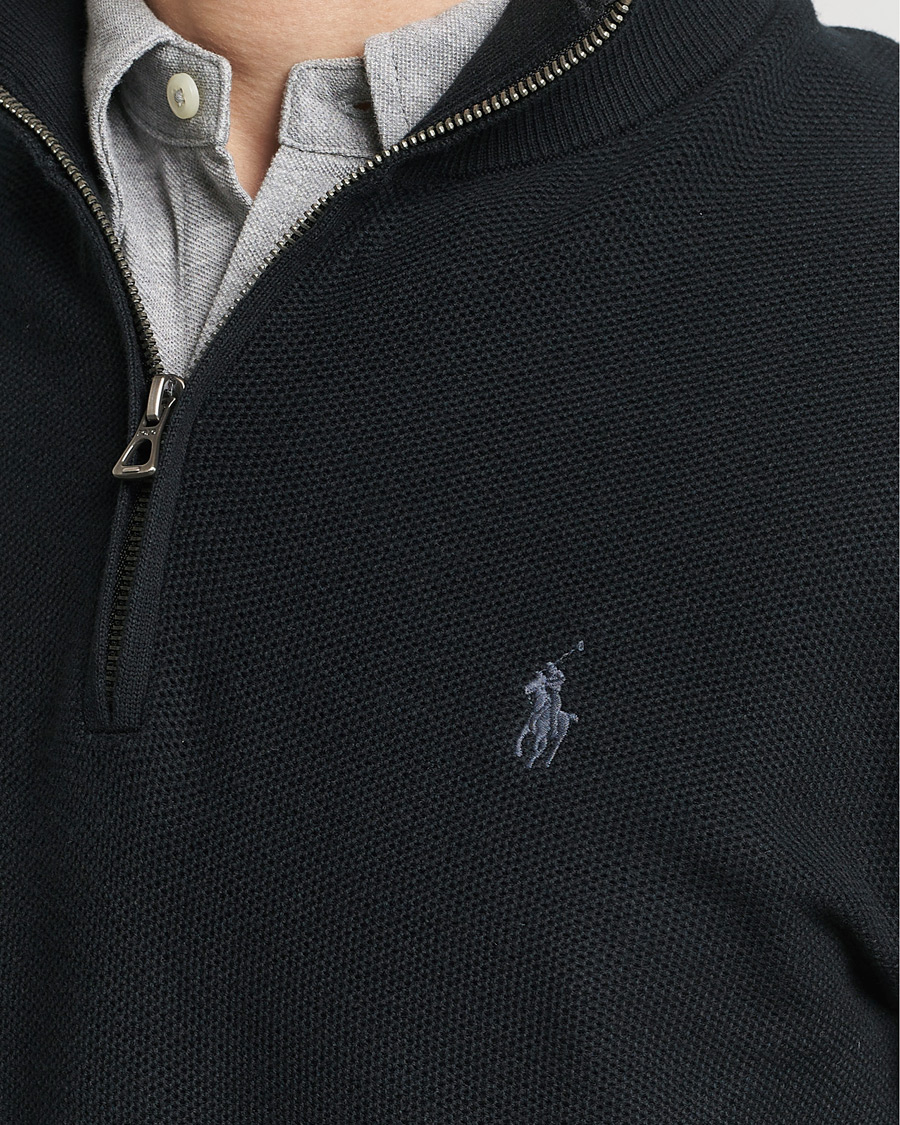 Herre | Trøjer | Polo Ralph Lauren | Textured Half Zip Polo Black