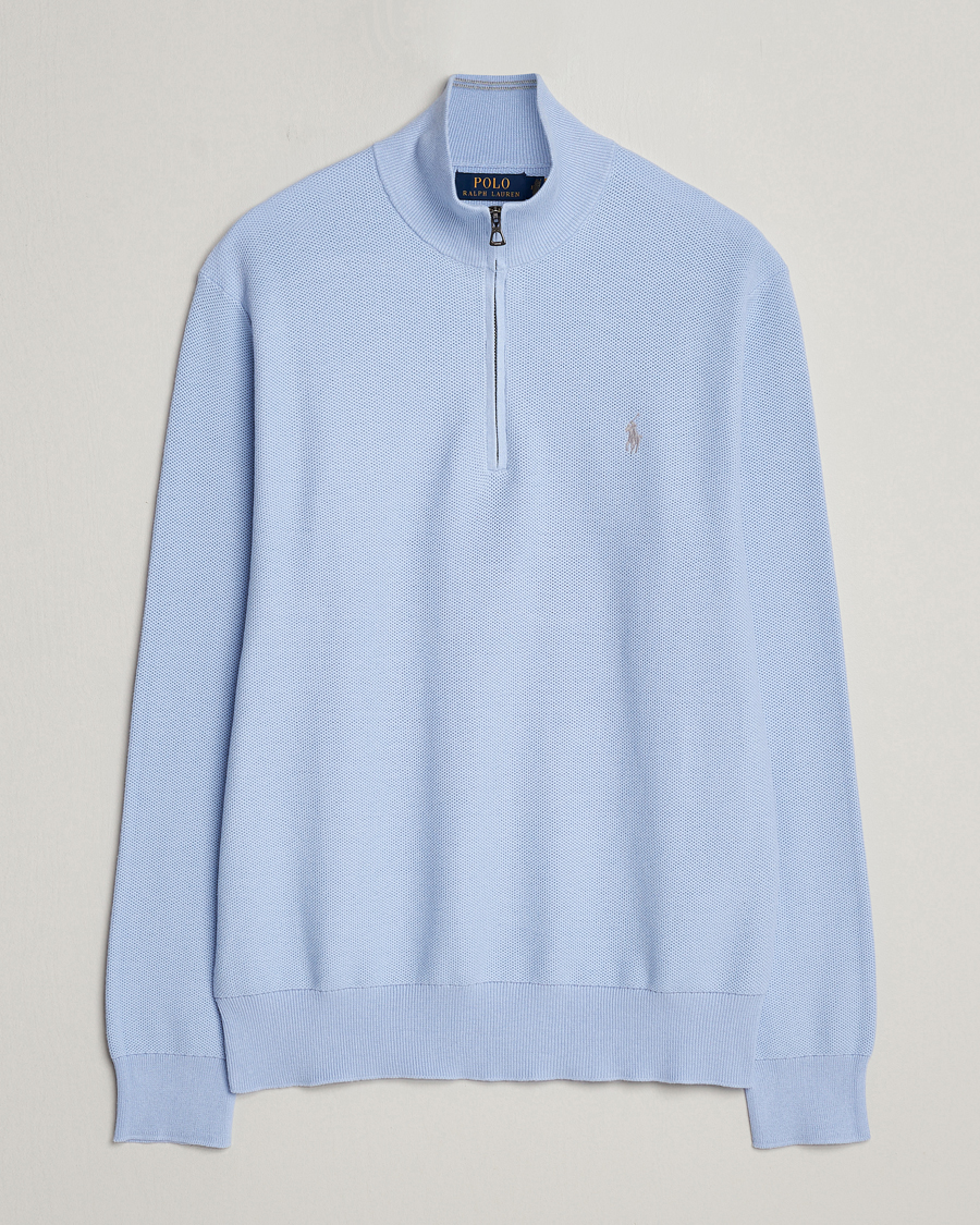 Herre | Trøjer | Polo Ralph Lauren | Textured Half-Zip Blue Hyacinth