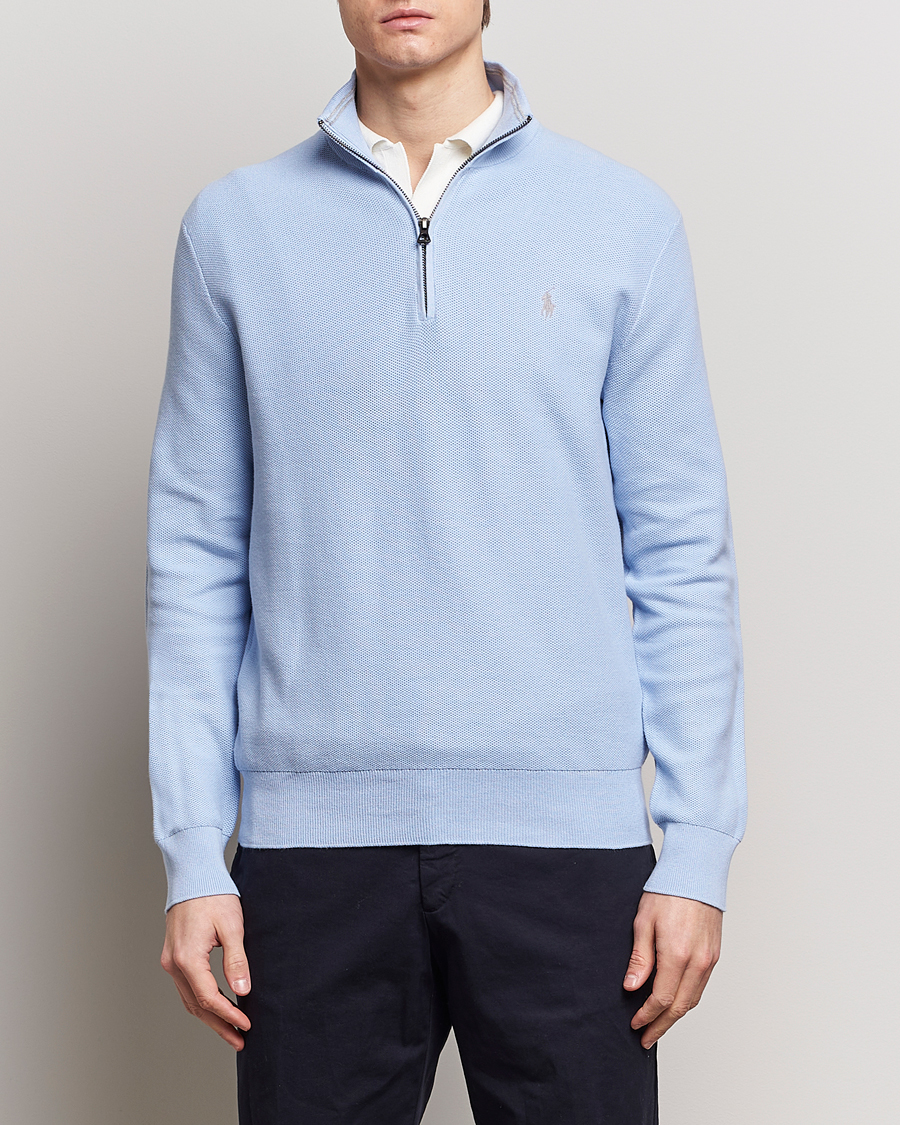 Herre | Trøjer | Polo Ralph Lauren | Textured Half-Zip Blue Hyacinth