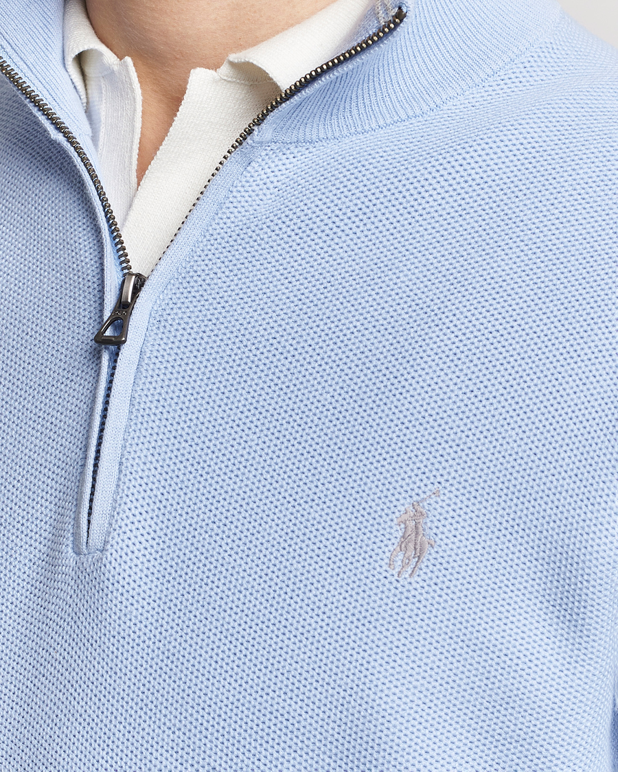 Herre | Trøjer | Polo Ralph Lauren | Textured Half-Zip Blue Hyacinth