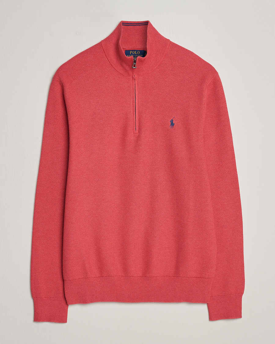 Herre | Trøjer | Polo Ralph Lauren | Textured Half Zip Nantucket Red Heather