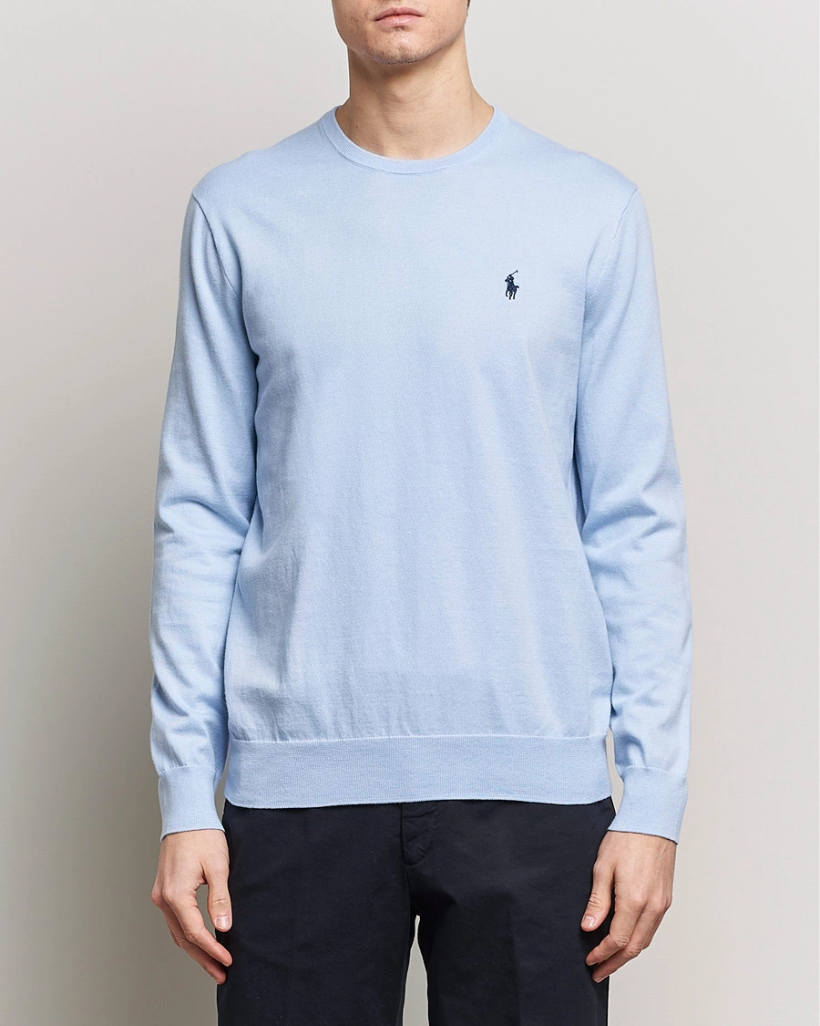 Herre | Udsalg tøj | Polo Ralph Lauren | Cotton Crew Neck Sweater Blue Hyacinth