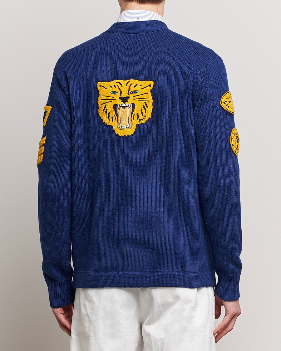 Herre | Trøjer | Polo Ralph Lauren | Cotton Varsity Patch Cardigan Royal Combo