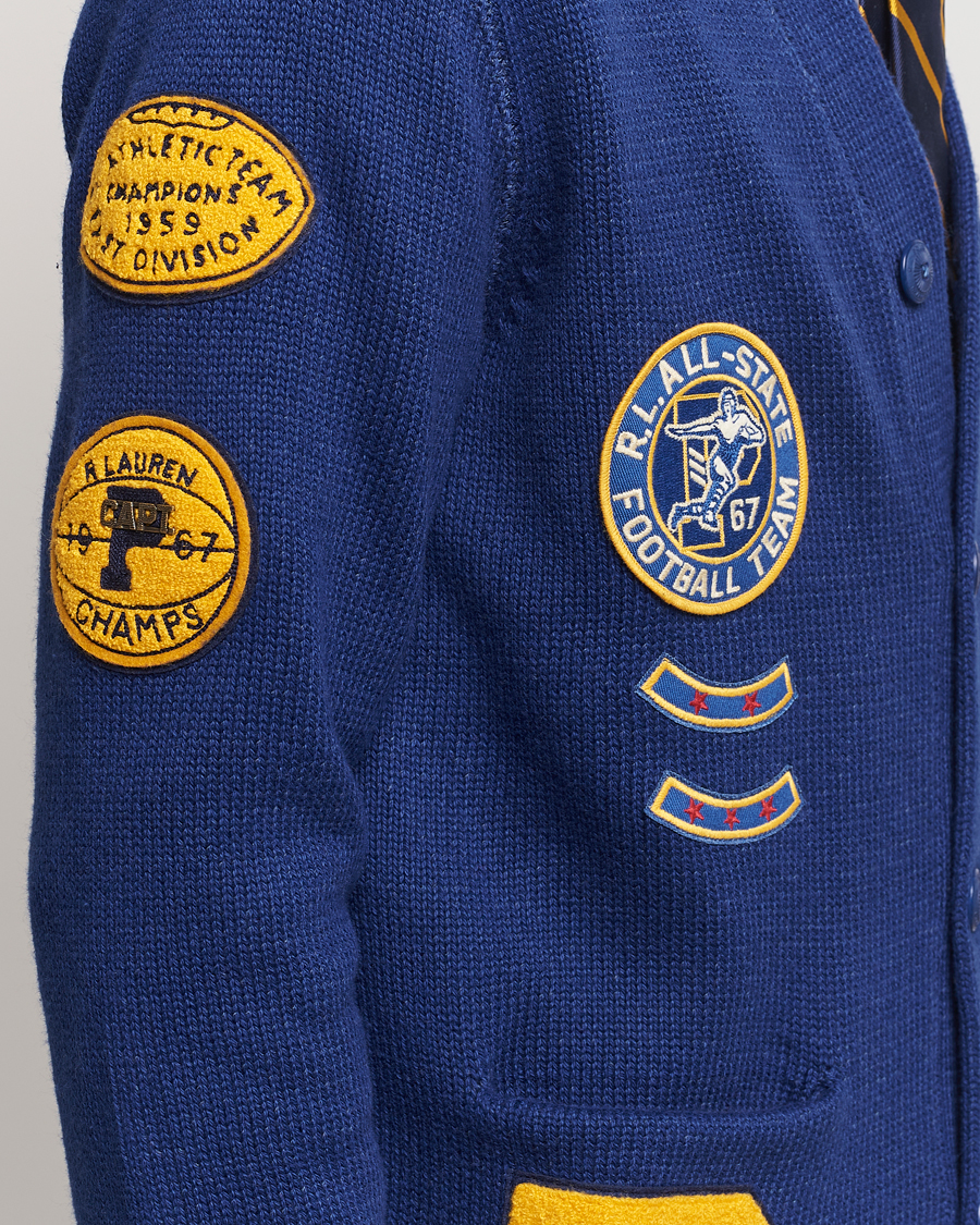 Herre | Trøjer | Polo Ralph Lauren | Cotton Varsity Patch Cardigan Royal Combo