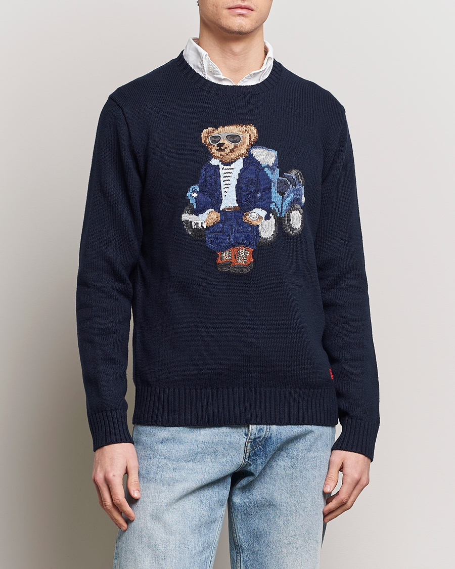 Herre | Strikkede trøjer | Polo Ralph Lauren | Knitted Bear Sweater Aviator Navy