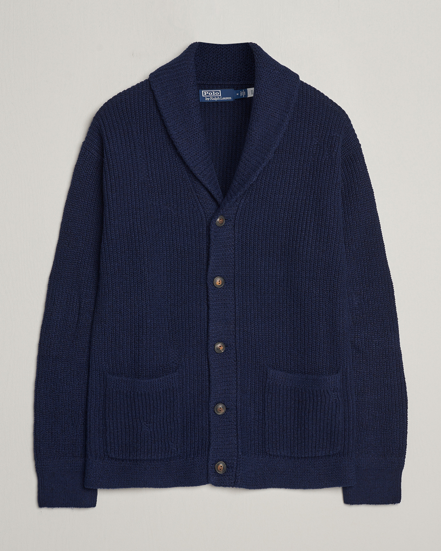 Herre | Trøjer | Polo Ralph Lauren | Cotton/Linen Shawl Collar Cardigan Bright Navy