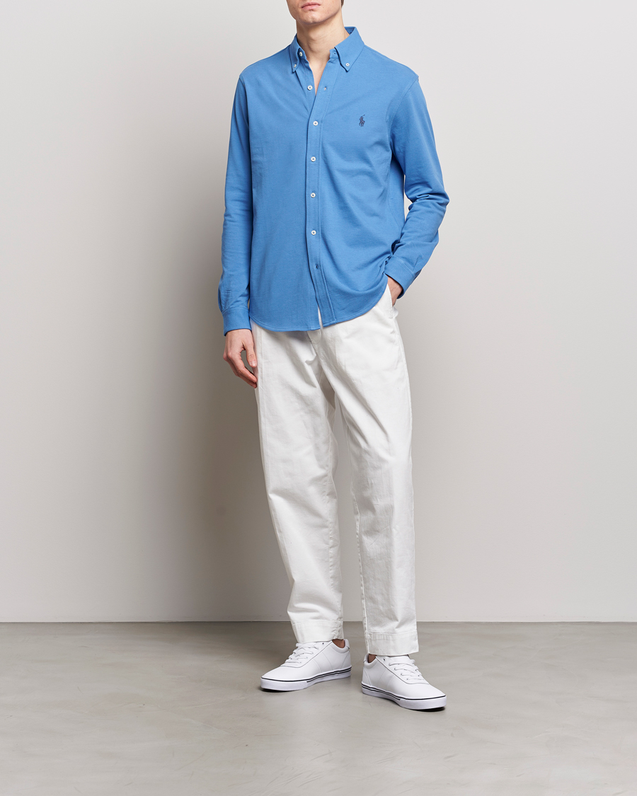 Herre | Skjorter | Polo Ralph Lauren | Featherweight Mesh Shirt New England Blue