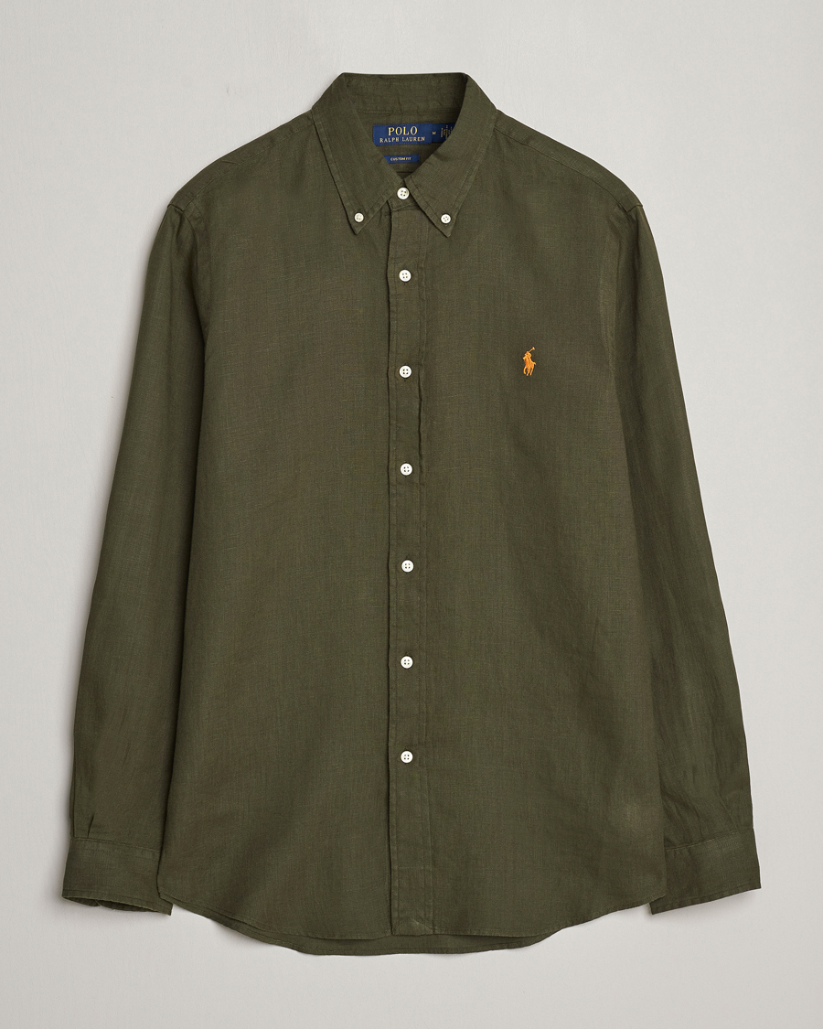 Herre | Skjorter | Polo Ralph Lauren | Custom Fit Linen Button Down Armadillo
