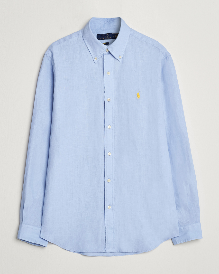 Herre | Skjorter | Polo Ralph Lauren | Custom Fit Linen Button Down Blue Hyacinth