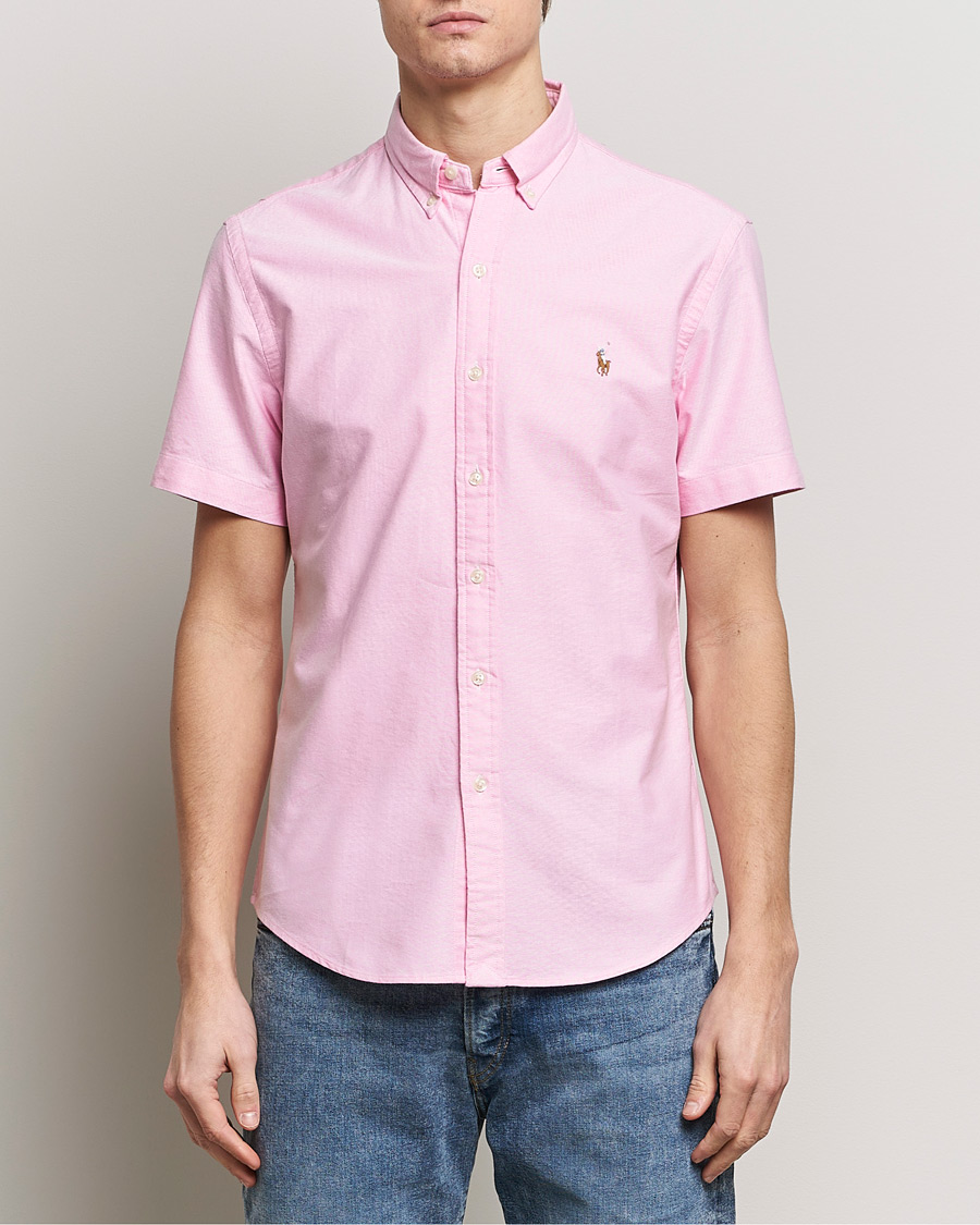 Herr |  | Polo Ralph Lauren | Slim Fit Oxford Short Sleeve Shirt New Rose