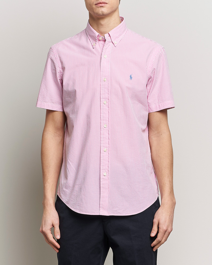 Herre | Kortærmede skjorter | Polo Ralph Lauren | Seersucker Short Sleeve Striped Shirt Rose/White