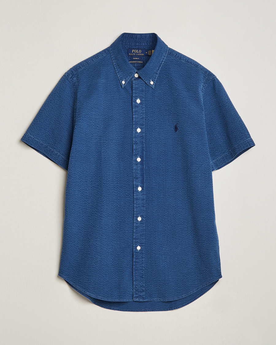 Herre | Skjorter | Polo Ralph Lauren | Seersucker Short Sleeve Shirt Dark Indigo
