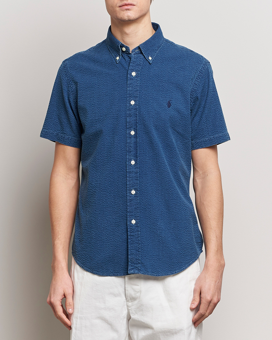 Herre | Casual | Polo Ralph Lauren | Seersucker Short Sleeve Shirt Dark Indigo