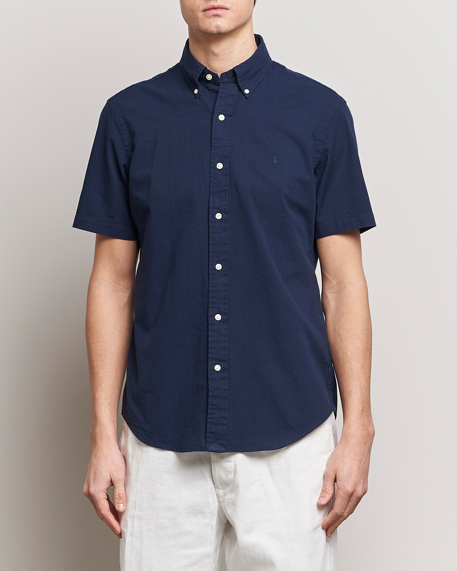Herre | Afdelinger | Polo Ralph Lauren | Seersucker Short Sleeve Shirt Astoria Navy