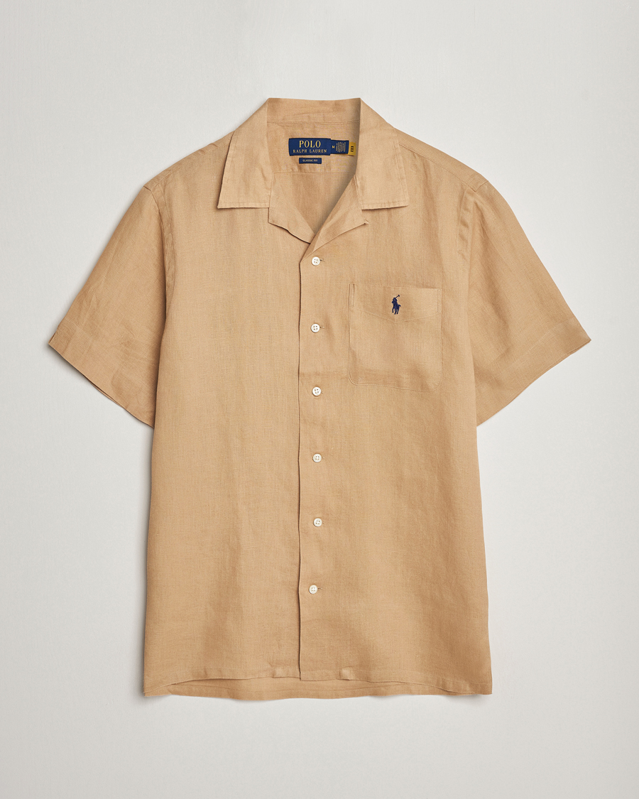 Herre | Skjorter | Polo Ralph Lauren | Linen Pocket Short Sleeve Shirt Vintage Khaki