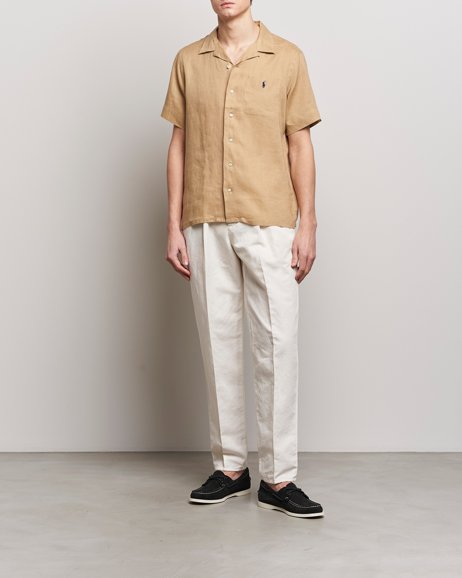 Herre | Skjorter | Polo Ralph Lauren | Linen Pocket Short Sleeve Shirt Vintage Khaki