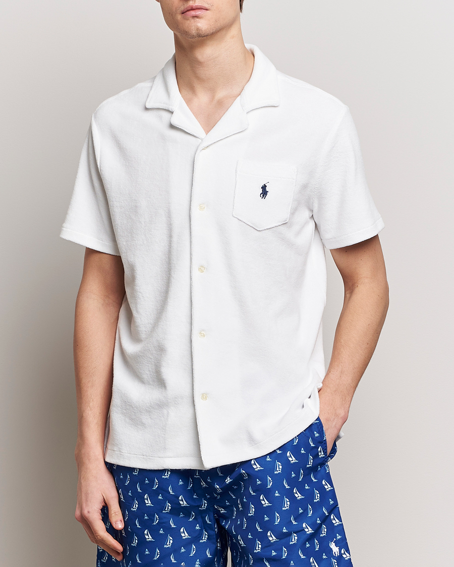 Herre | Preppy Authentic | Polo Ralph Lauren | Cotton Terry Short Sleeve Shirt White