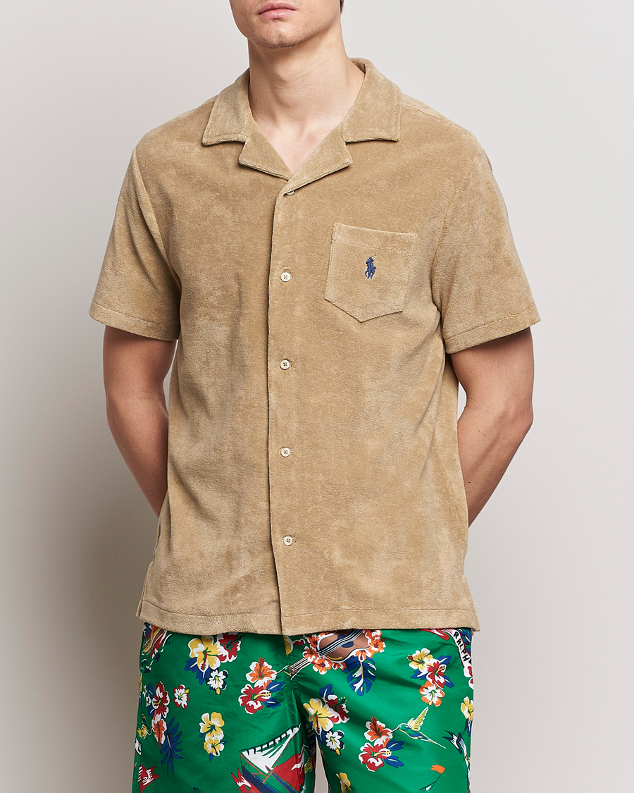 Herre | Kortærmede skjorter | Polo Ralph Lauren | Cotton Terry Short Sleeve Shirt Coastal Beige