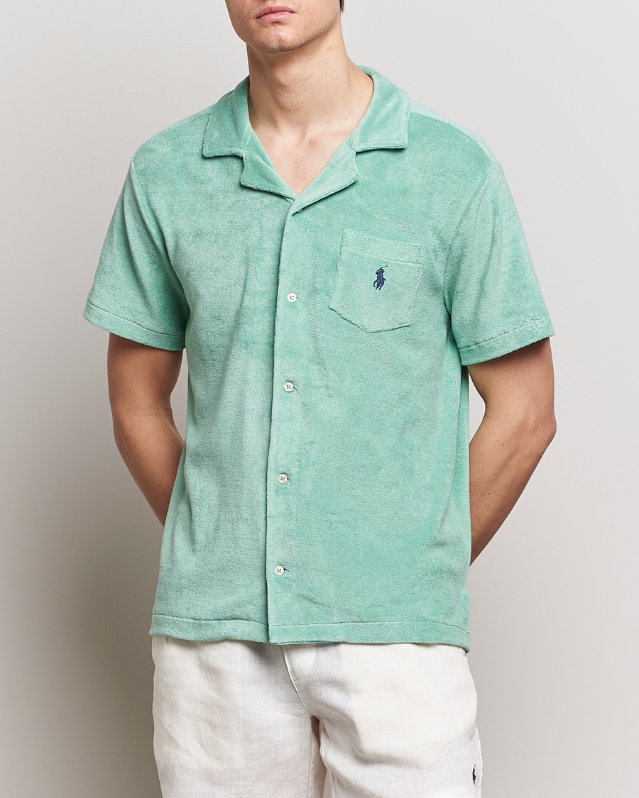 Herre | Kortærmede skjorter | Polo Ralph Lauren | Cotton Terry Short Sleeve Shirt Celadon