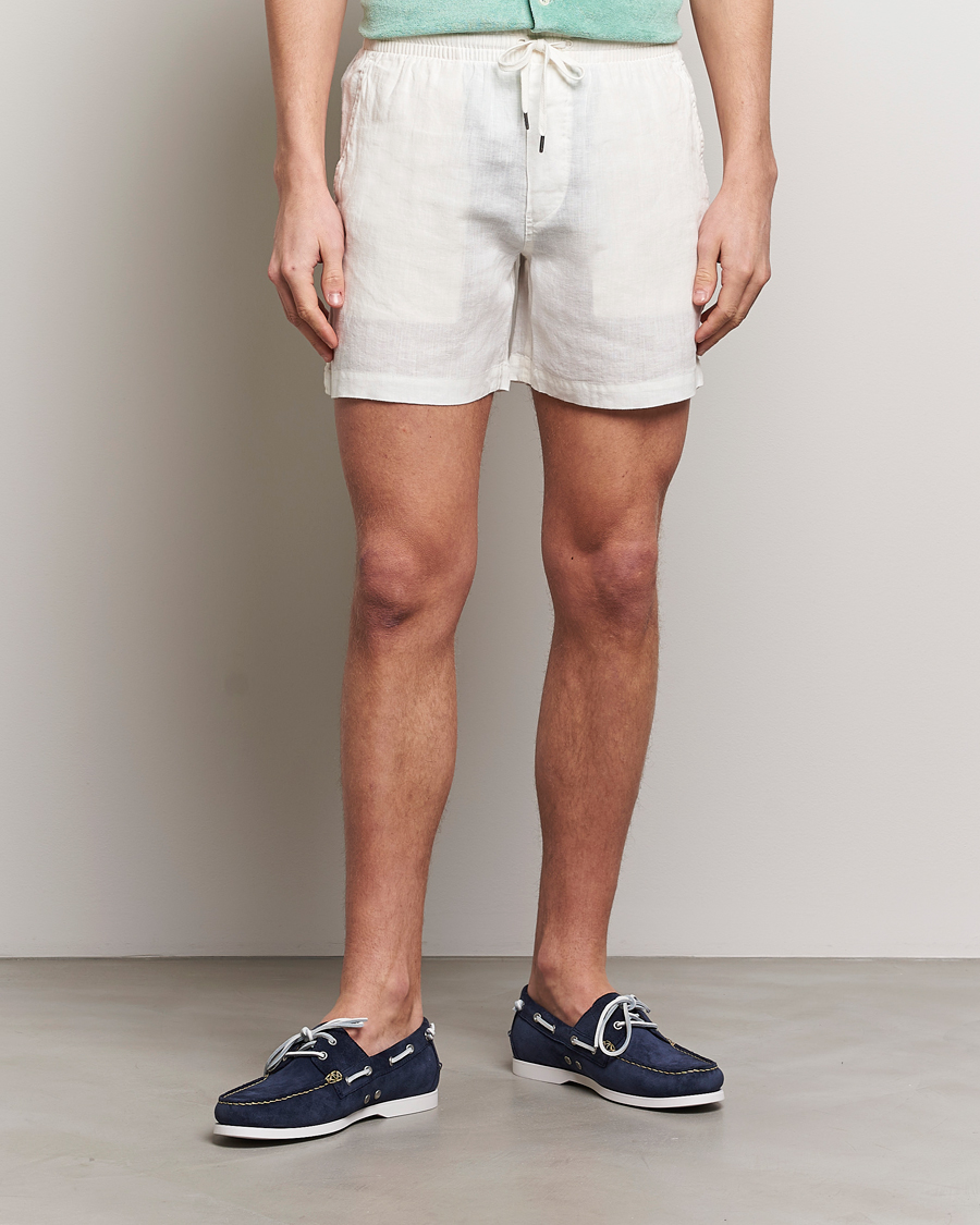 Herre | Hørshorts | Polo Ralph Lauren | Prepster Linen Drawstring Shorts Deckwash White