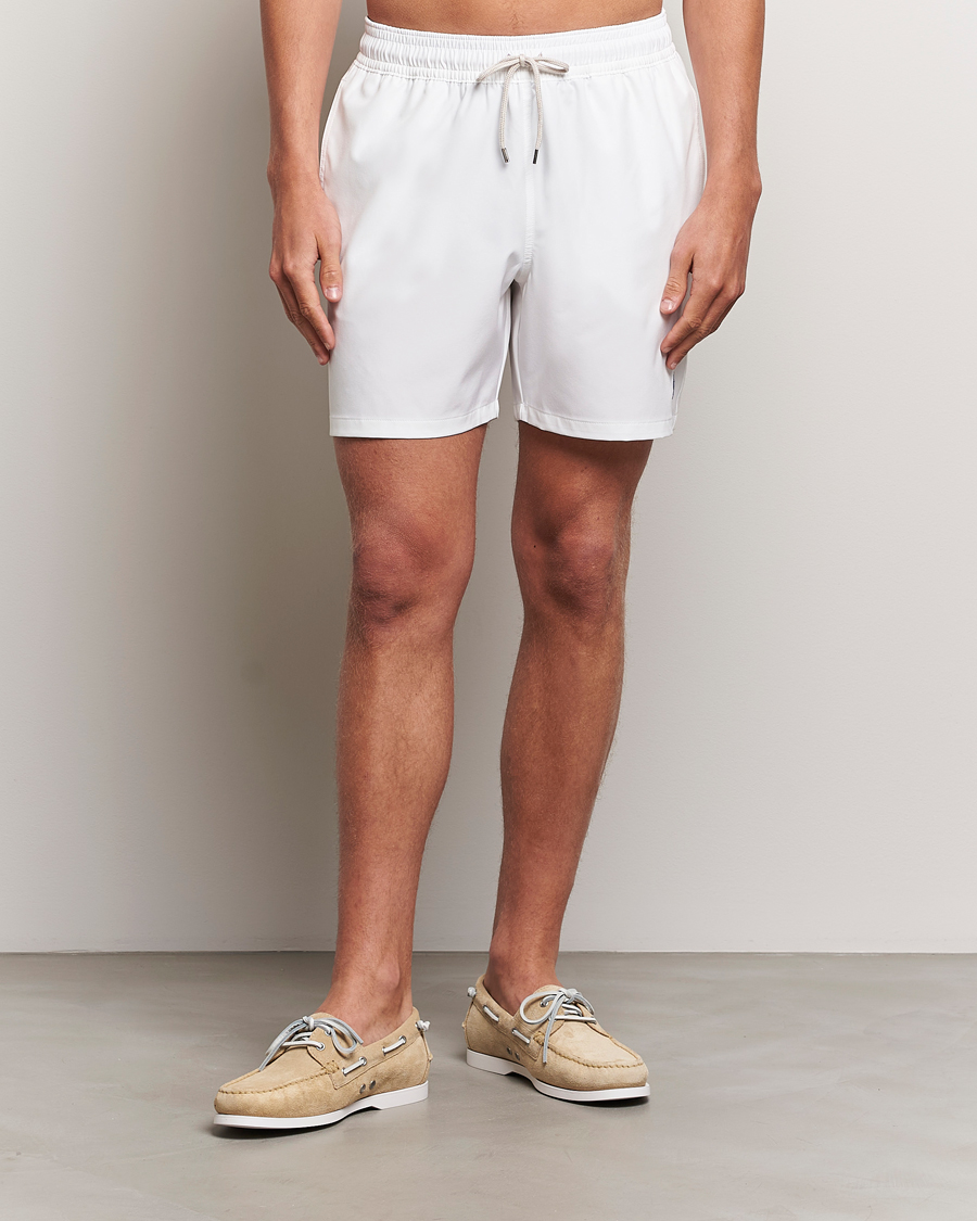 Herre | Badebukser med snøre | Polo Ralph Lauren | Recycled Traveler Boxer Swimshorts White/Liberty