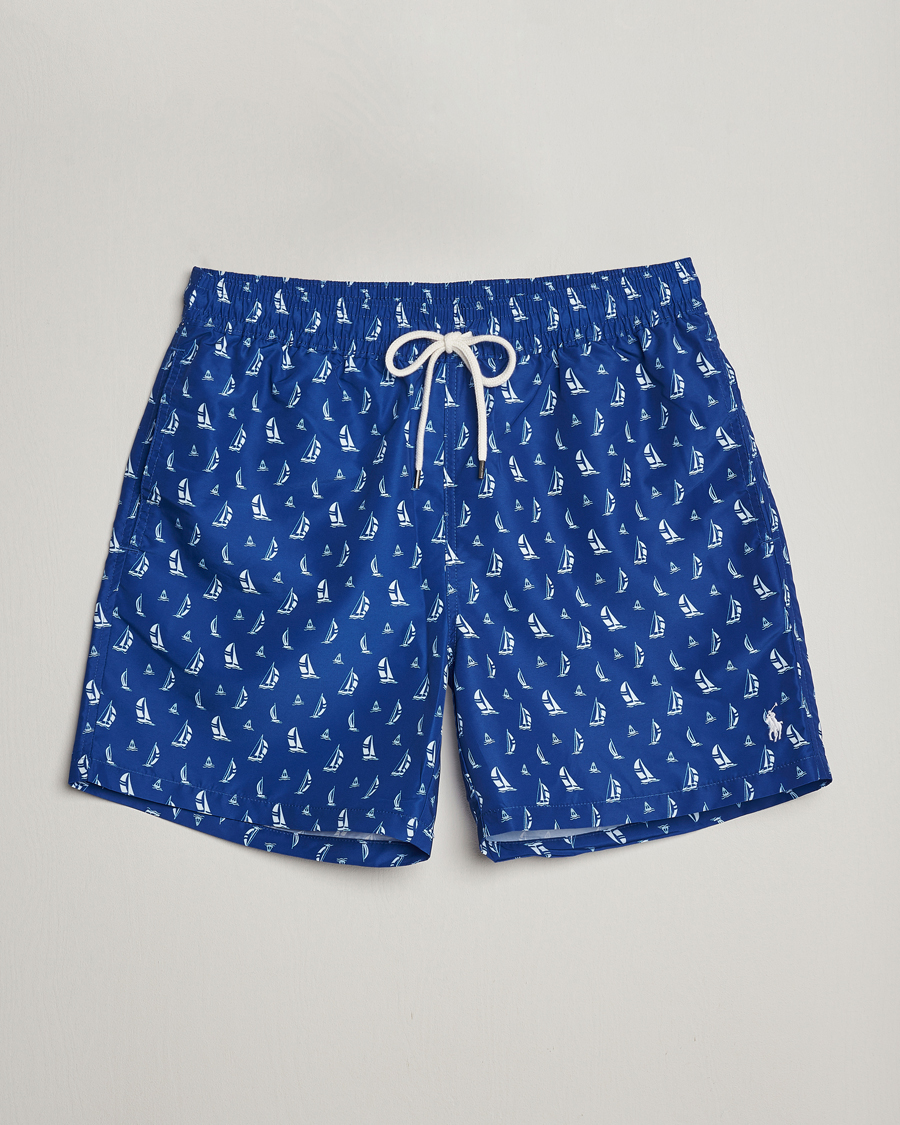 Herre | Badebukser | Polo Ralph Lauren | Recycled Traveler Printed Swimshorts Blue Sail