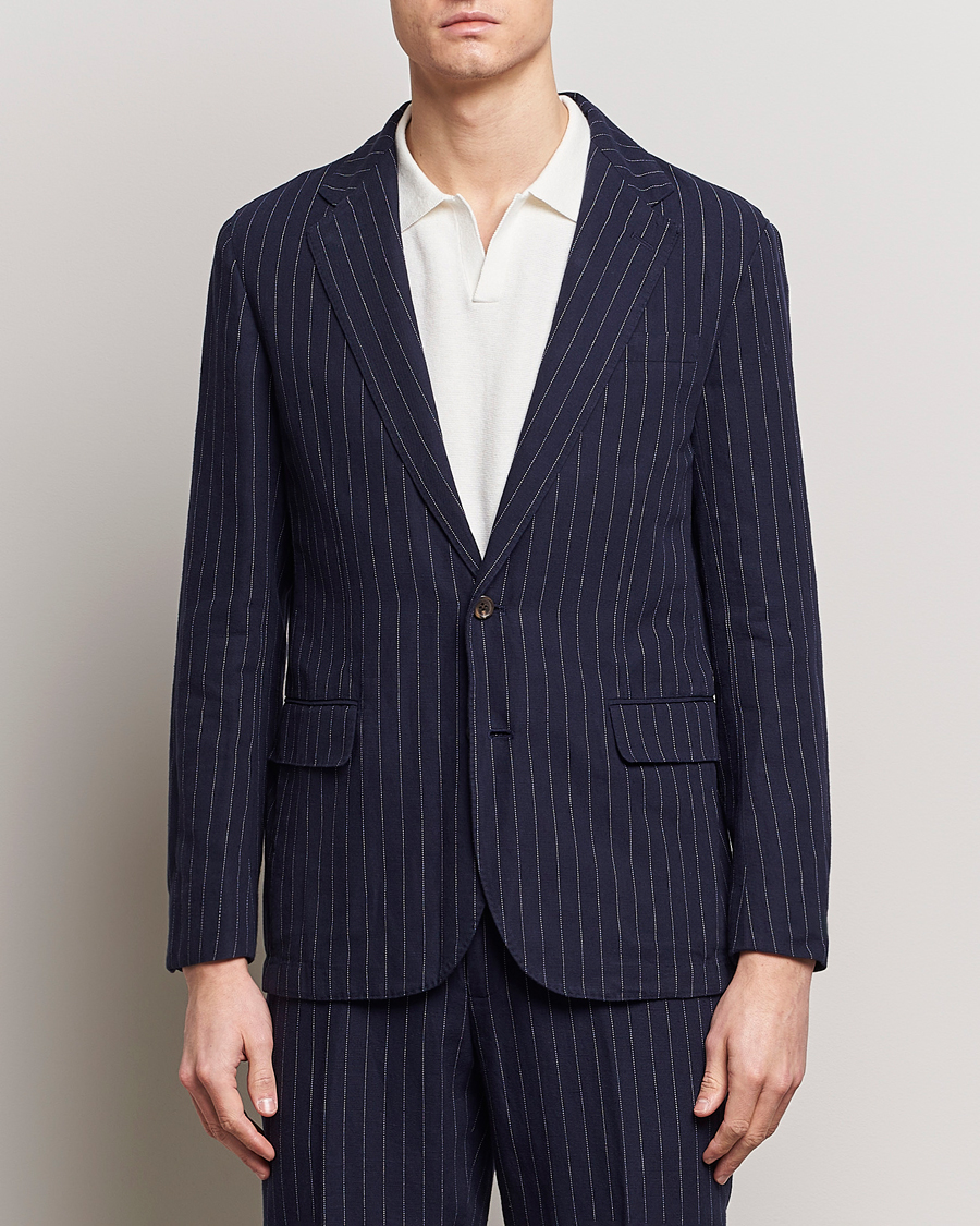 Herre | Hørblazer | Polo Ralph Lauren | Linen Pinstripe Sportcoat Navy/Cream