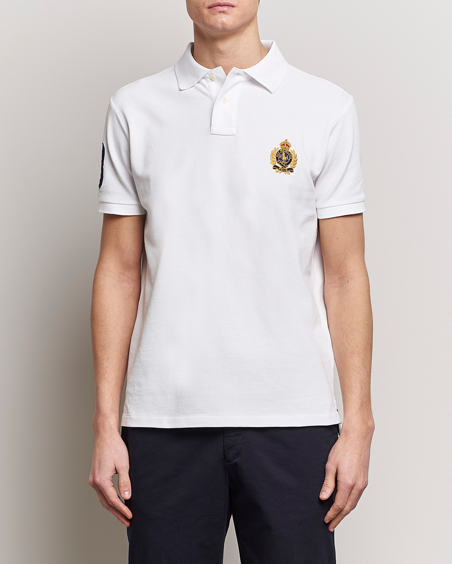 Herre | Kortærmede polotrøjer | Polo Ralph Lauren | Custom Slim Fit Match Club Polo White