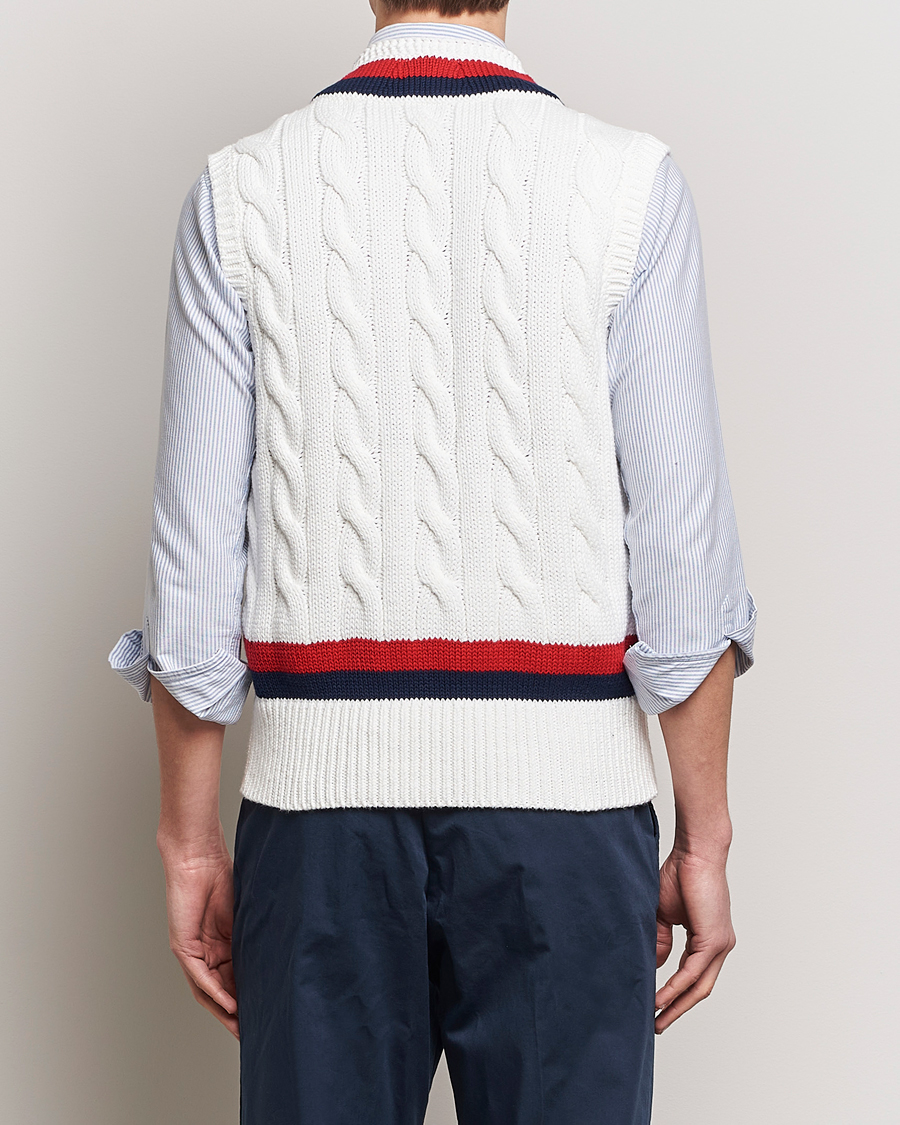 Herre | Trøjer | Polo Ralph Lauren | Cotton Knitted Cricket Vest Deckwash White
