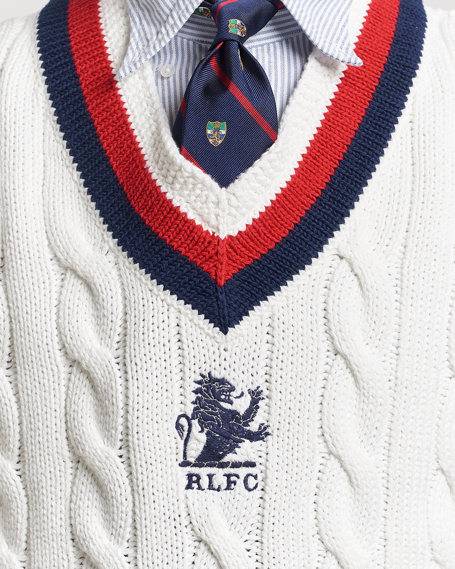 Herre | Trøjer | Polo Ralph Lauren | Cotton Knitted Cricket Vest Deckwash White
