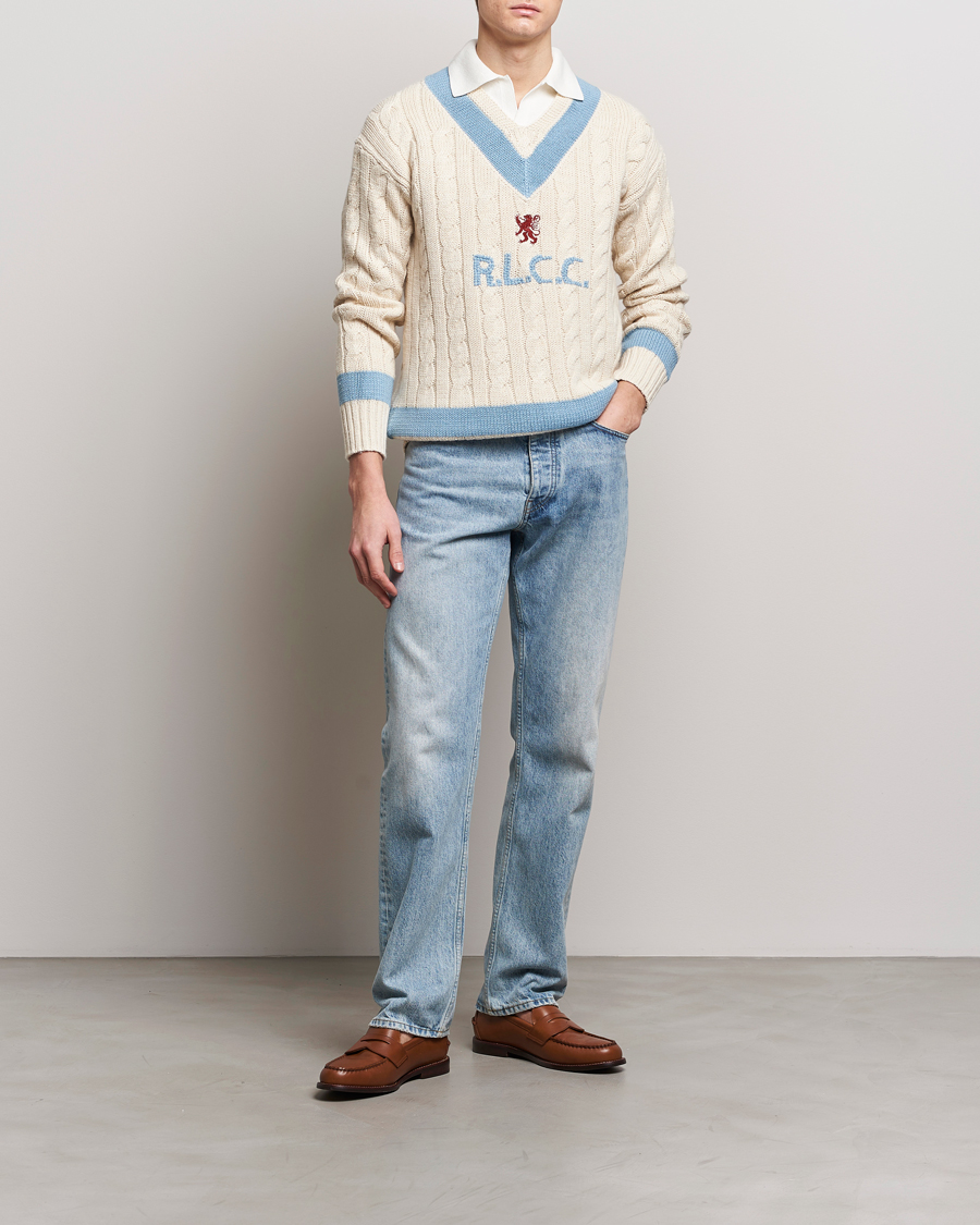 Herre | Trøjer | Polo Ralph Lauren | Cotton/Cashmere Cricket Knitted Sweater Parchment Cream