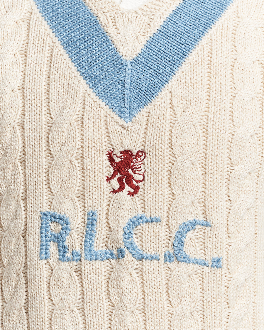 Herre | Trøjer | Polo Ralph Lauren | Cotton/Cashmere Cricket Knitted Sweater Parchment Cream