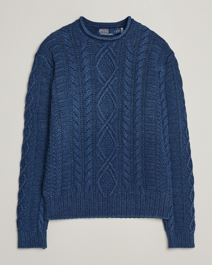 Herre | Trøjer | Polo Ralph Lauren | Cotton Fisherman Sweater Indigo