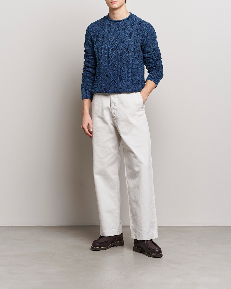 Herre | Trøjer | Polo Ralph Lauren | Cotton Fisherman Sweater Indigo